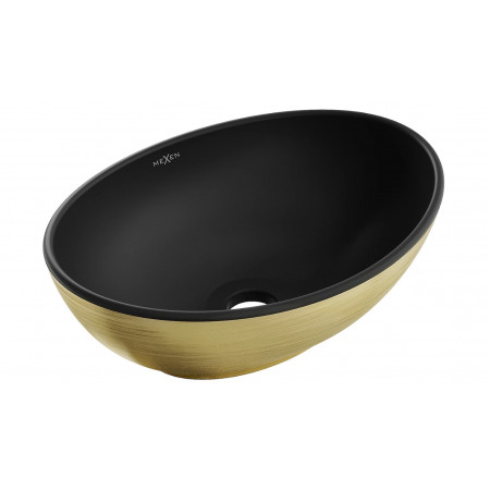 Умивальник (раковина) MEXEN ELZA BRUSHED GOLD BLACK MATT накладний