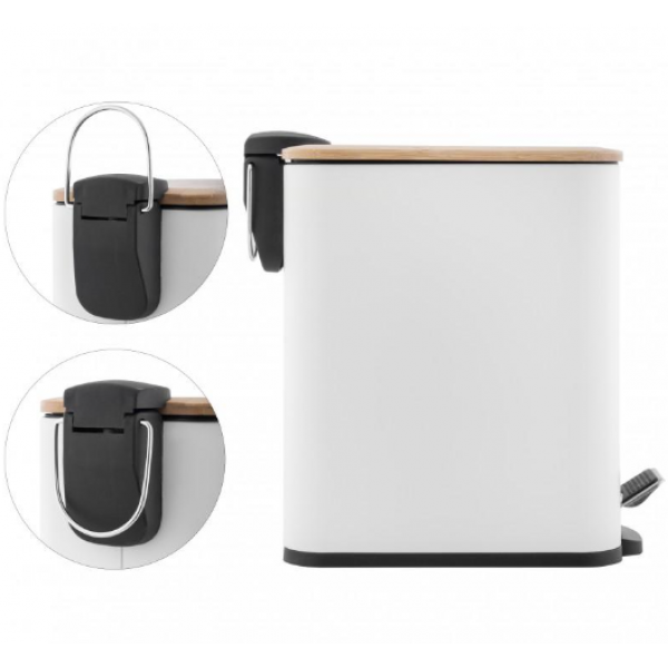 Кошик для сміття YOKA MOBY WHITE BAMBOO 5л.