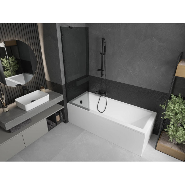 Шторка для ванни MEXEN NEXT 60 GRAPHITE BLACK постійна