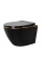 Підвісний унітаз REA CARLO BLACK MINI FLAT GOLD EDGE чорний