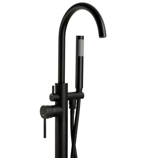 Змішувач для ванни CORSAN LUGO BLACK MATT чорний підлоговий