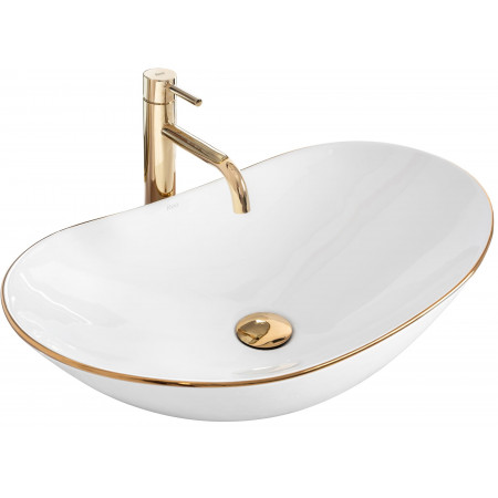 Умивальник (раковина) REA ROYAL WHITE GOLD EDGE накладний