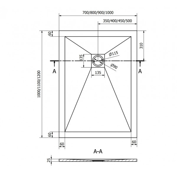 Душовий піддон MEXEN STONE+ 120x70 WHITE
