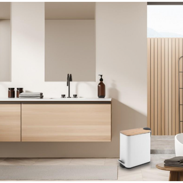 Кошик для сміття YOKA MOBY WHITE BAMBOO 5л.