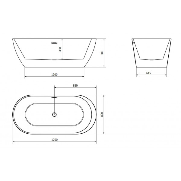 Ванна окрема MEXEN LIVIA 170x80 WHITE акрилова