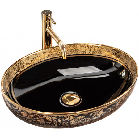 Умивальник (раковина) REA MARGOT GOLD BLACK накладний
