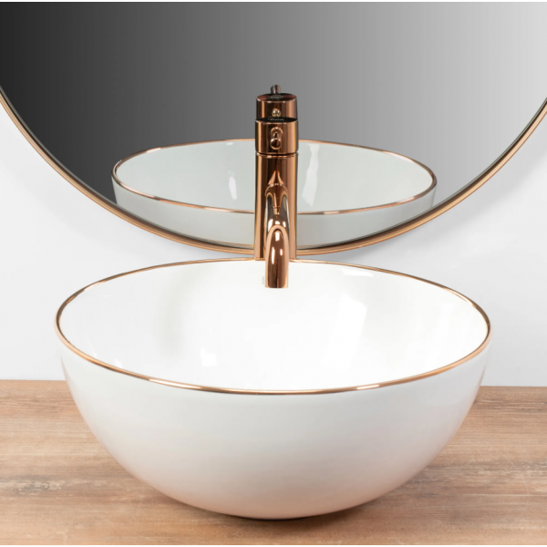 Умивальник (раковина) REA STELLA ROSE GOLD EDGE накладний *