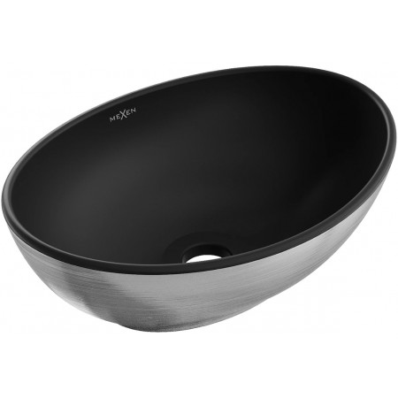 Умивальник (раковина) MEXEN ELZA SILVER BRUSHED BLACK MATT накладний