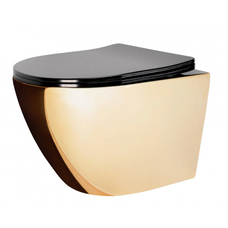 Підвісний унітаз REA CARLO FLAT MINI GOLD BLACK *