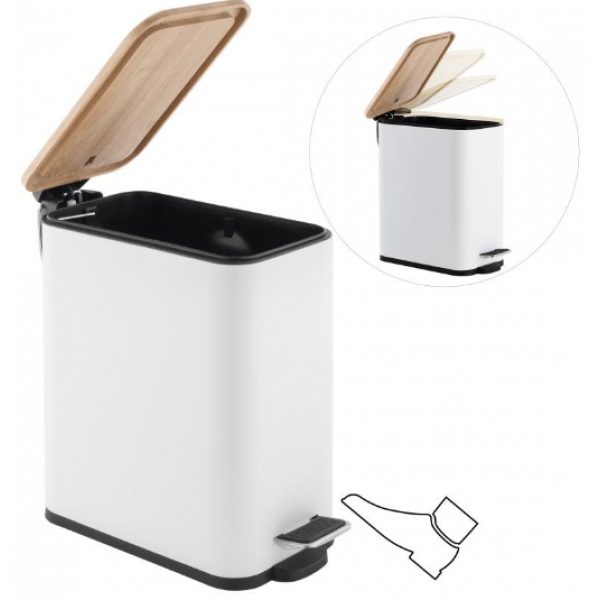 Кошик для сміття YOKA MOBY WHITE BAMBOO 5л.