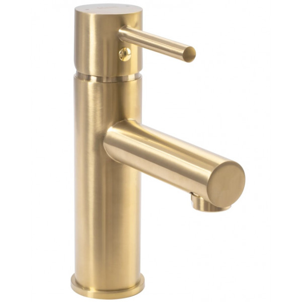 Змішувач для раковини (умивальника) REA TESS BRUSHED GOLD золотий матовий низький