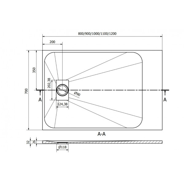 Душовий піддон MEXEN HUGO 100x70 WHITE