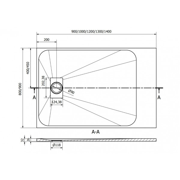Душовий піддон MEXEN HUGO 120x80 BLACK