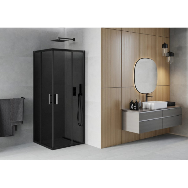 Душова кабіна MEXEN RIO 80х80 GRAPHITE BLACK квадратна