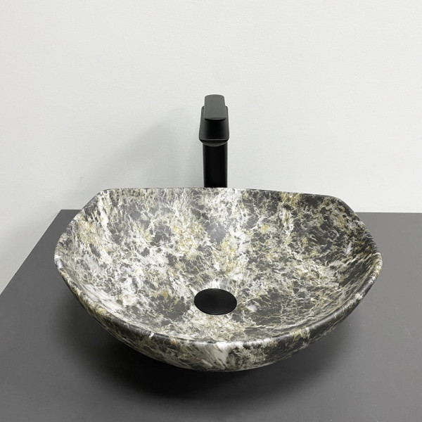 Умивальник (раковина) VBI RONTA DARK GREY STONE MATT накладний