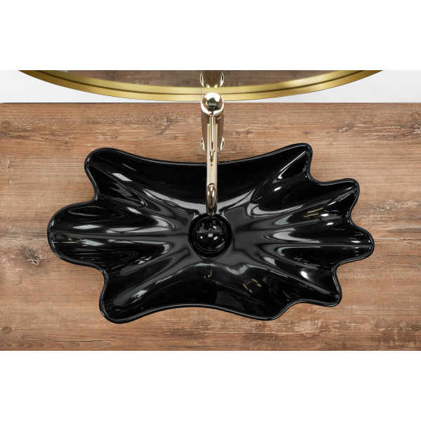 Умивальник (раковина) REA INFINITY BLACK чорний накладний *