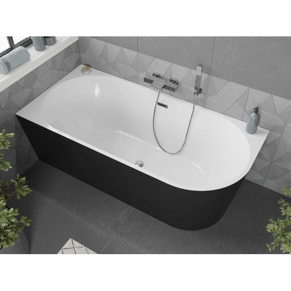 Ванна кутова MEXEN MIA 170x80 BLACK WHITE акрилова ліва