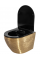 Підвісний унітаз REA CARLO FLAT BRUSHED GOLD BLACK золотий