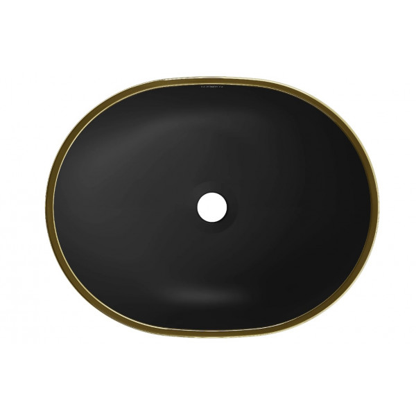 Умивальник (раковина) MEXEN VIKI BLACK MATT DIAMOND GOLD накладний