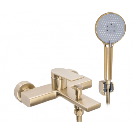 Змішувач для ванни та душу REA VERSO BRUSHED GOLD настінний з виливом