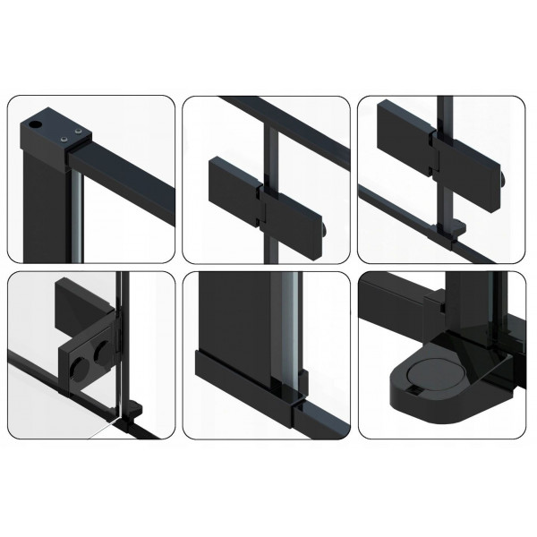 Душові двері REA FARGO 100 BLACK MATT