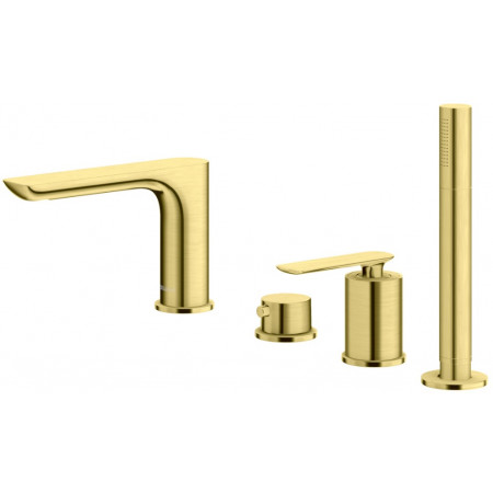 Змішувач для ванни KOHLMAN EXPERIENCE BRUSHED GOLD на борт ванни *