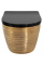 Підвісний унітаз REA CARLO FLAT BRUSHED GOLD BLACK золотий