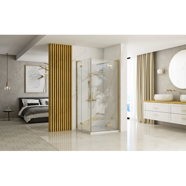 Душова кабіна REA HUGO 90х90 BRUSHED GOLD подвійна