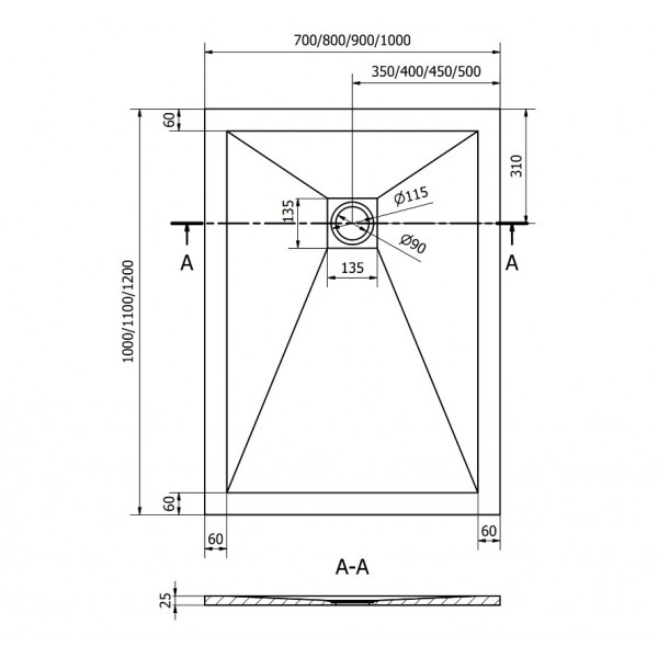 Душовий піддон MEXEN STONE+ 110x70 WHITE