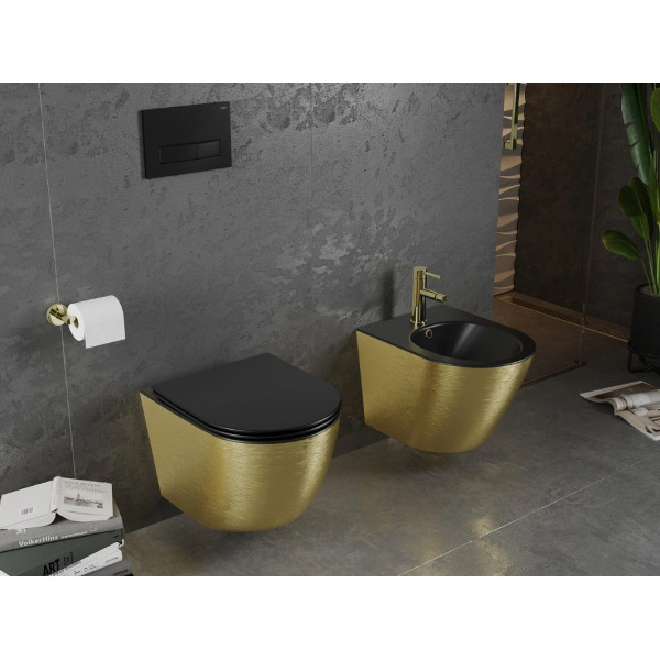 Підвісний унітаз MEXEN LENA BRUSHED GOLD BLACK MATT