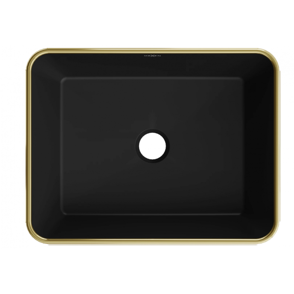 Умивальник (раковина) MEXEN CATIA BLACK MATT GOLD EDGE накладний