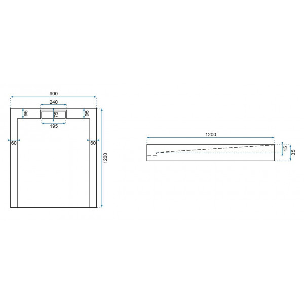 Душовий піддон REA GRAND 90x120 WHITE