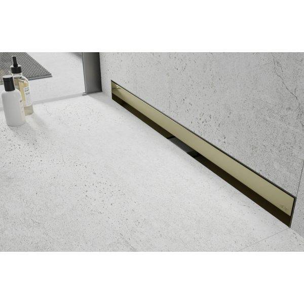 Трап для душу MEXEN FLAT 90 WALL GOLD 2в1 настінний золотий