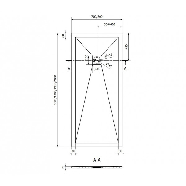 Душовий піддон MEXEN STONE+ 160x70 WHITE