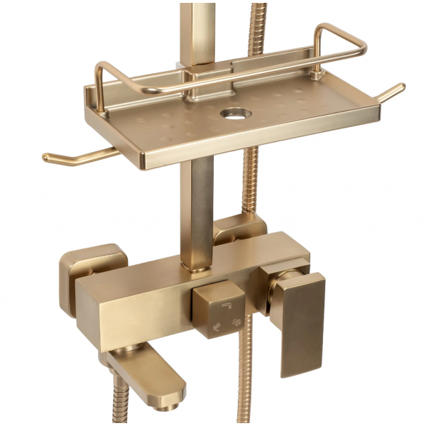 Душовий гарнітур REA JACK BRUSHED GOLD матове золото з виливом *