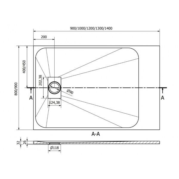 Душовий піддон MEXEN HUGO 100x80 WHITE