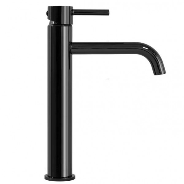 Змішувач для раковини (умивальника) REA LUNGO BLACK GLOSSY чорний високий