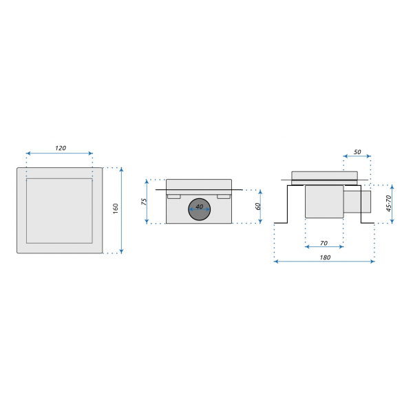 Трап для душу REA CROSS 12x12 NICKIEL BRUSHED