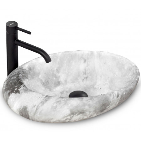 Умивальник (раковина) REA ROXY C STONE GREY MATT сірий накладний