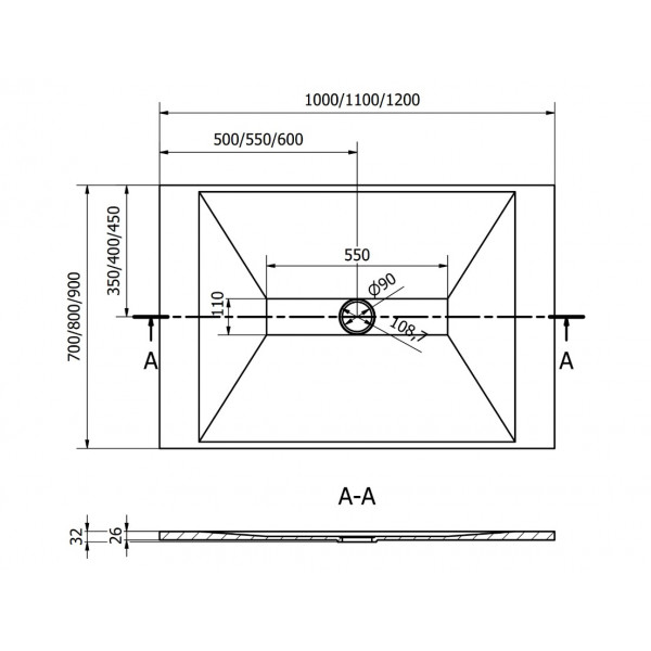 Душовий піддон MEXEN TORO 120x70 WHITE