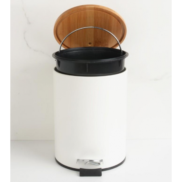 Кошик для сміття YOKA VINI WHITE BAMBOO 3л. для ванної кімнати *