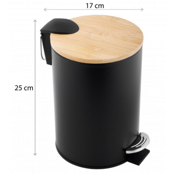 Кошик для сміття YOKA VINI BLACK BAMBOO 3л.