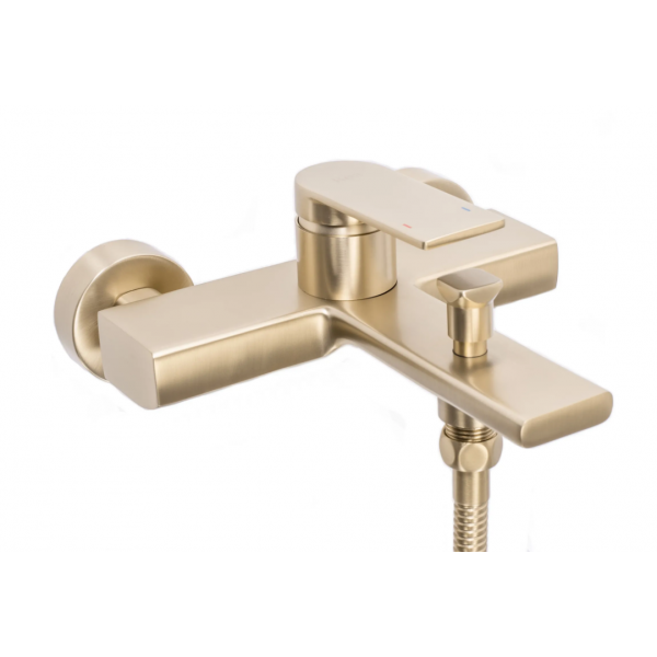 Змішувач для ванни та душу REA VERSO BRUSHED GOLD настінний з виливом