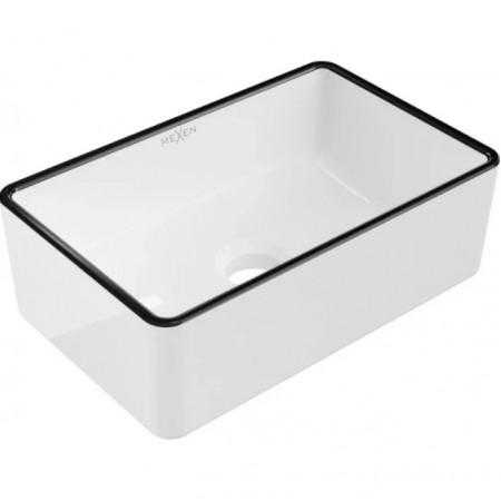Умивальник (раковина) MEXEN NADIA 36 WHITE BLACK EDGE накладний *