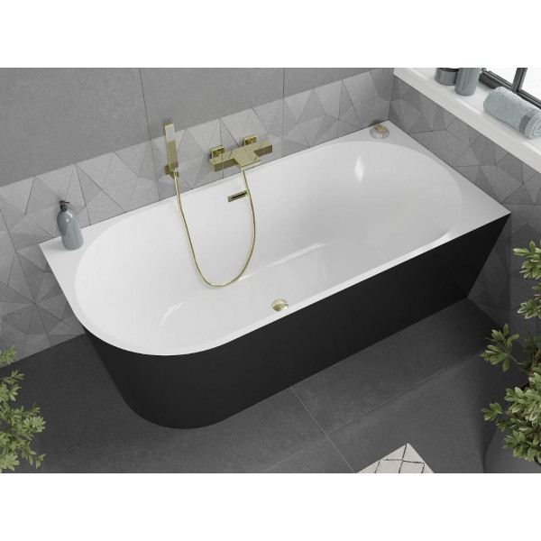 Ванна кутова MEXEN MIA 170x80 BLACK WHITE-G акрилова права