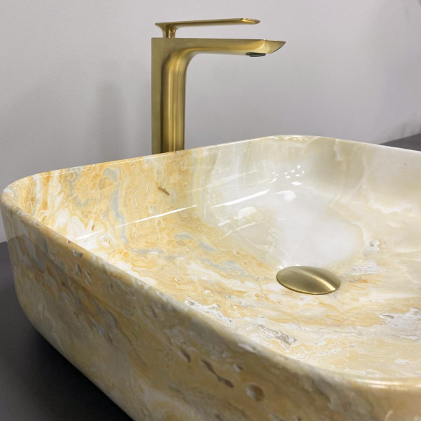 Умивальник (раковина) VBI PALERMO MARBLE YELLOW накладний