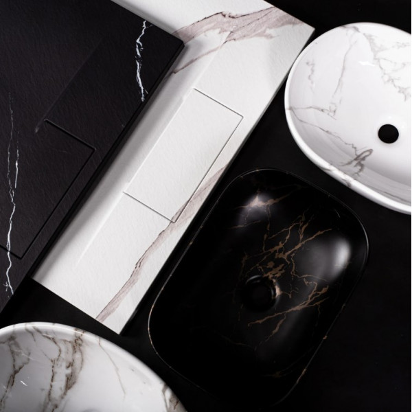 Умивальник (раковина) REA BELINDA BLACK MARBLE MATТ накладний