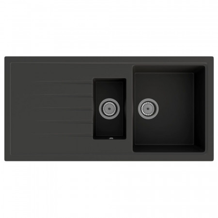 Кухонна мийка GRANITAN SOLARIS BLACK чорна з білим вкрапленням *