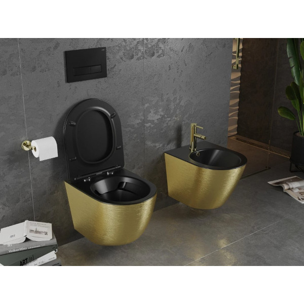 Підвісний унітаз MEXEN LENA BRUSHED GOLD BLACK MATT