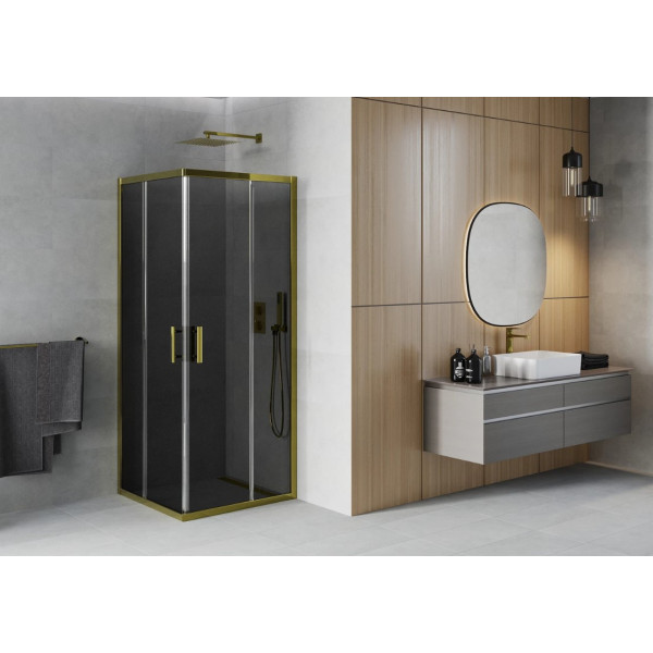 Душова кабіна MEXEN RIO 70х70 GRAPHITE GOLD квадратна